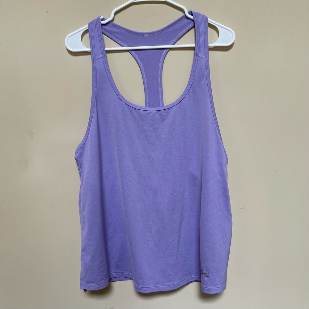 Under Armour lilac purple active racerback tank top Women Large Like New